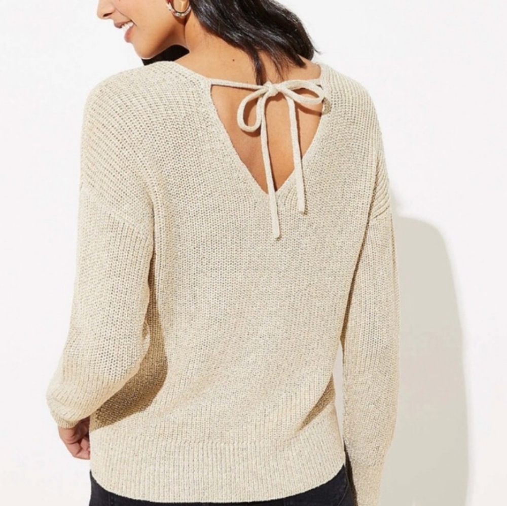Loft beige and gold sweater